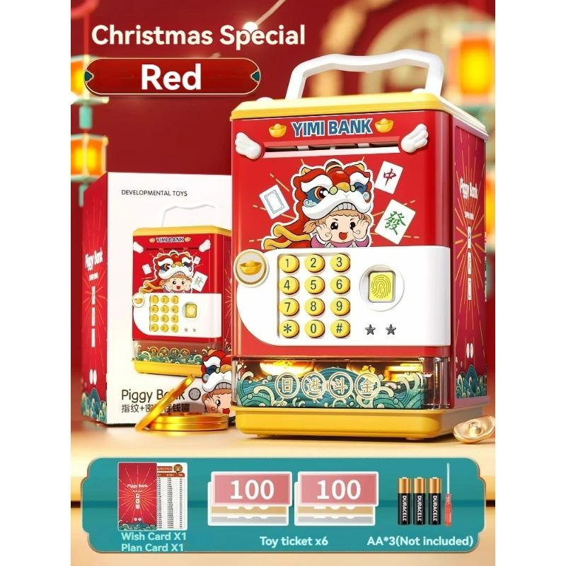 Sparschwein für Kinder, Geldautomatencode, Fingerabdruck-Entsperrung, Spardose mit Musikgeschichte, Sparschwein-Spielzeug für Kinder, Weihnachtsgeschenke für Jungen und Mädchen