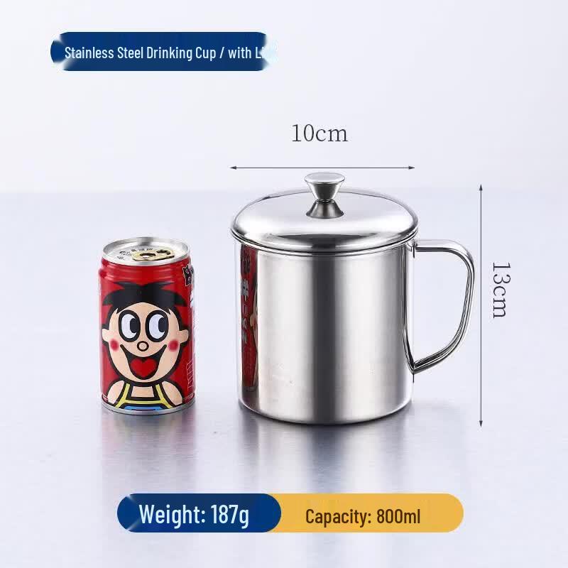 ZLIII 304 Stainless Steel Mug with Lid and Handle, 800ml