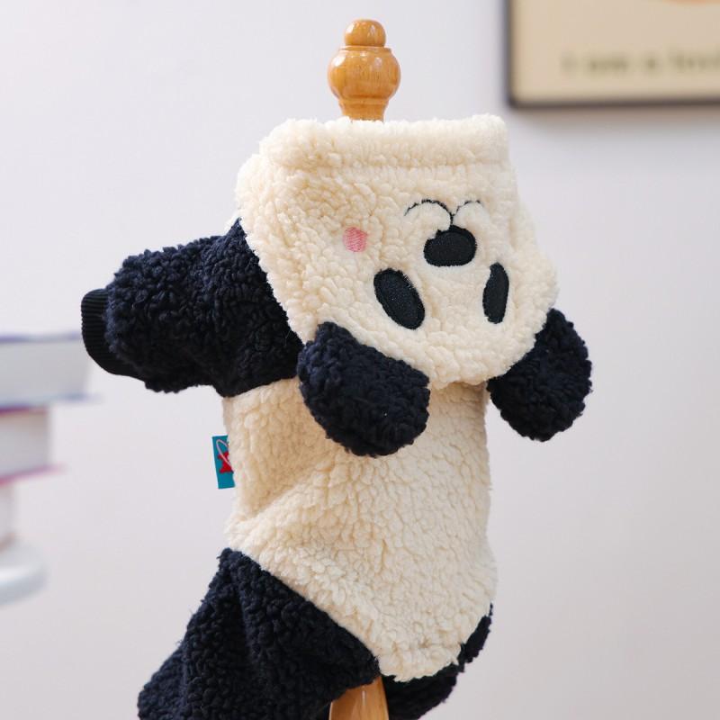Pet Costume Small Dogs Winter Warm Fleece Animal-Themed Outfit Panda Design Puppies