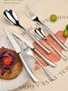Thickened 304 Stainless Steel Tableware, Restaurant Steakhouse Grade, Hotel Knife, Fork, Spoon, Practical, Noble, Durable Set