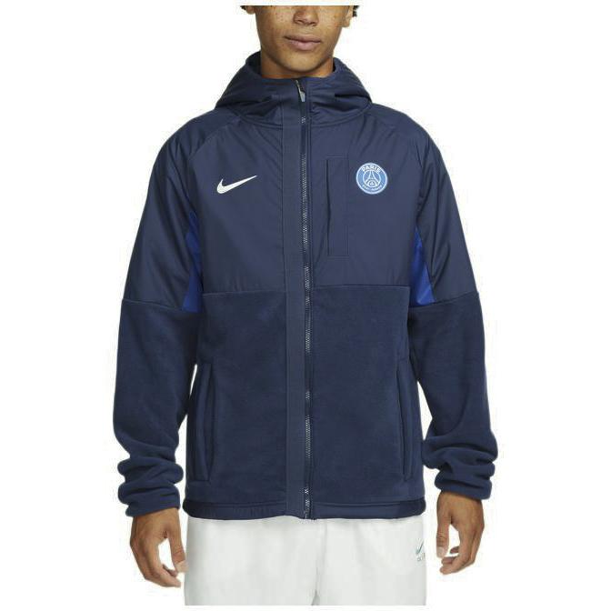 Nike Logo Print Zip Hoodie Jacket Men Outerwear Navy-Blue DN3113-410