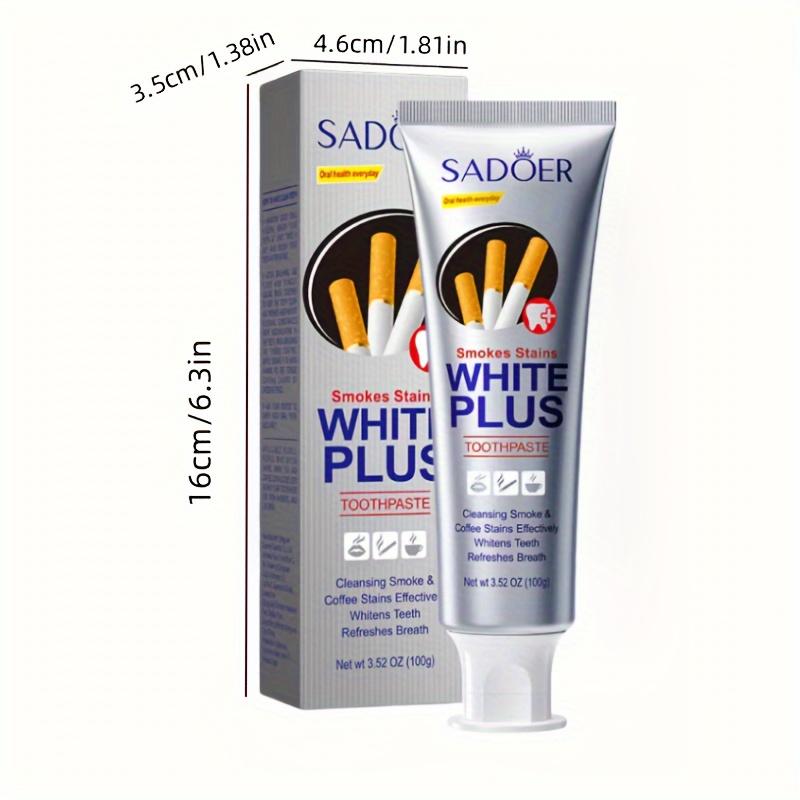 White Plus Zahnpasta entfernt Rauch und gelbe Flecken für hellere Zähne, erfrischt den Atem mit tiefenreinigender Gelformel, perfekt