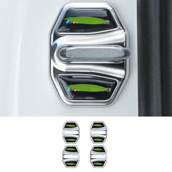 For BMW 7 Series M7 16-22 Silver Titanium Door Lock Protection Cover Trim