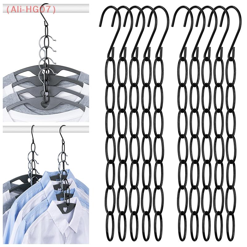 1/5pcs 300MM Stainless Steel Clothes Hanger Organizer Space-Saving Foldable Wardrobe Rack For Efficient Clothing Storage