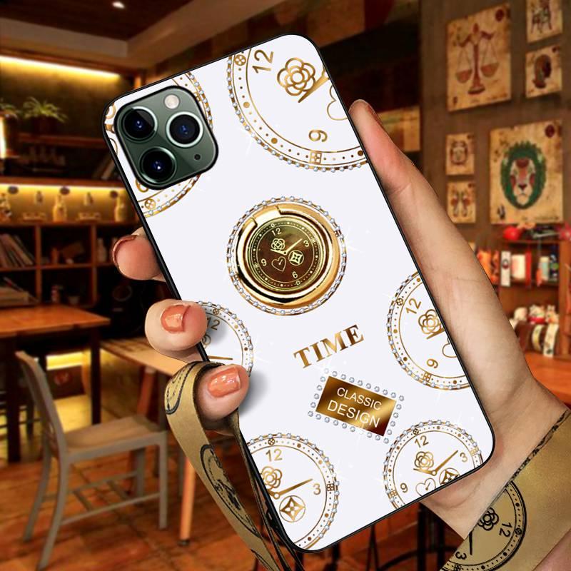Glitter Diamond Ring of Stand Holder Telefonvesker Elegant blomsterdesign for iPhone 6 7 8XR 11 Pro Max/Huawei P20 P30 P40/Samsung S20/Xiaomi Redmi 8A