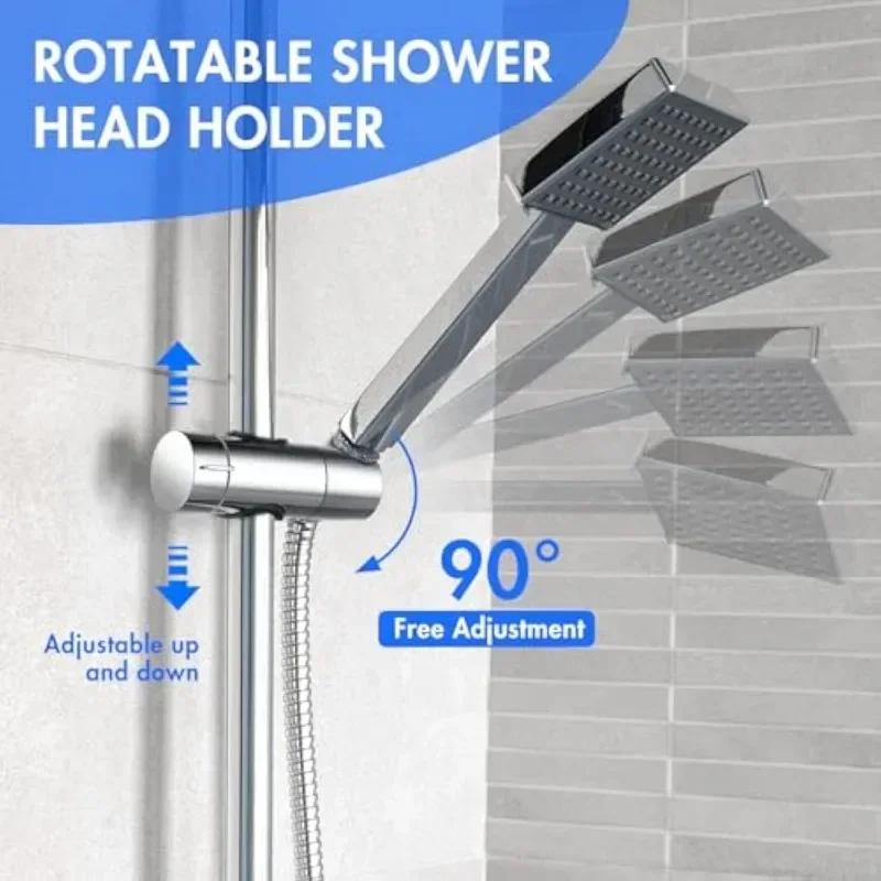 ABS Chrome Shower Rail Holder Universal Shower Head Holder Adjustable Shower Mounting Brackets  Bathroom Accessories