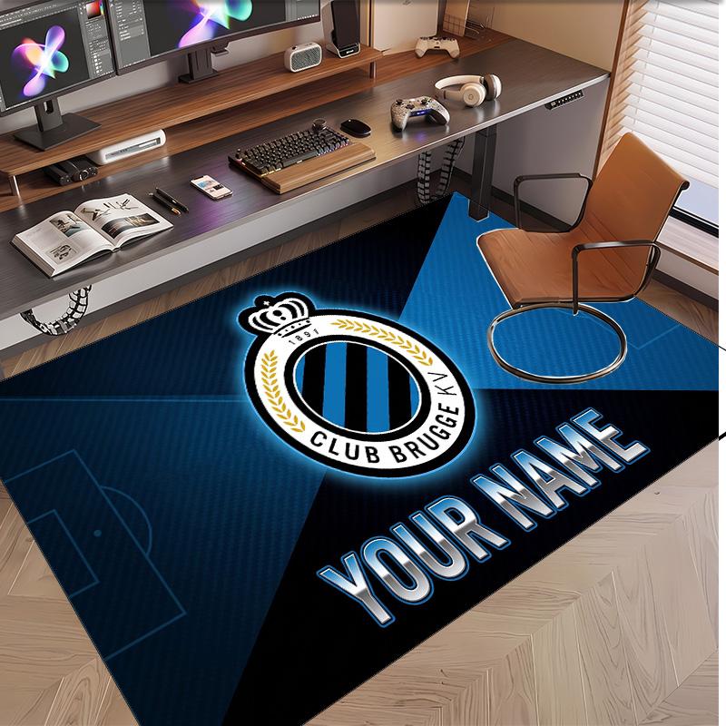 Personalized Crystal Velvet Carpet Club Brugge FC Pattern Non Slip Floor Rug