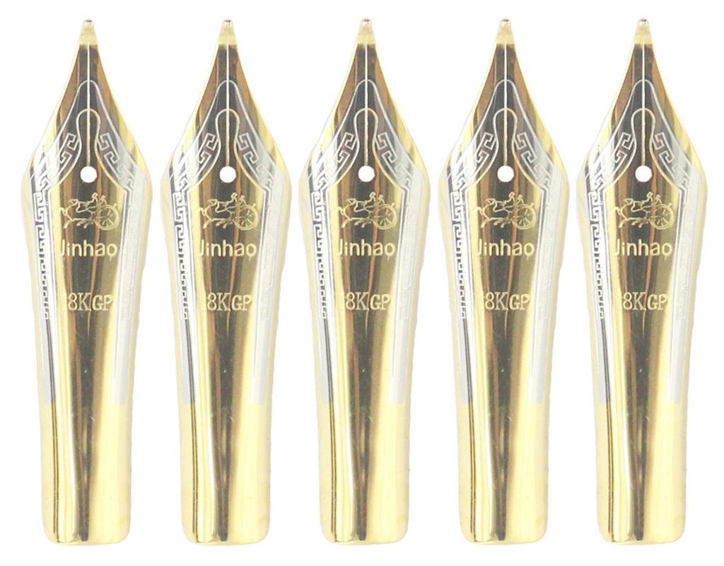 Gullor Fountain Pen Nib Spare Fit for Jinhao Fountain Pen Gold Bend Nib 5-piece 159/450/750