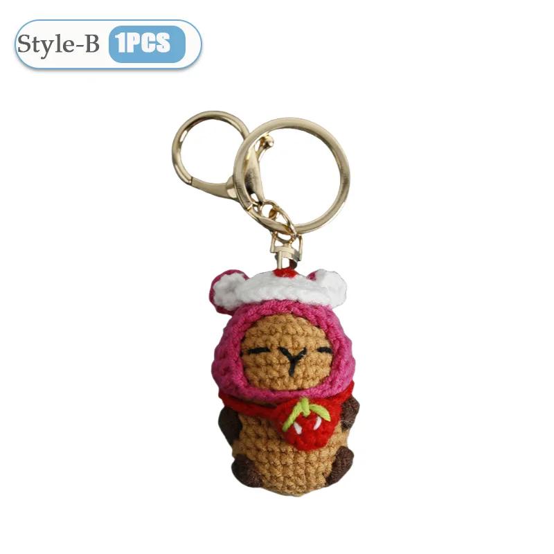 1-10PCS Capybara Crochet Doll Ornament Crochet Positive Energy Dolls Handmade Toy Desk Office Room Decoration Christmas Gifts
