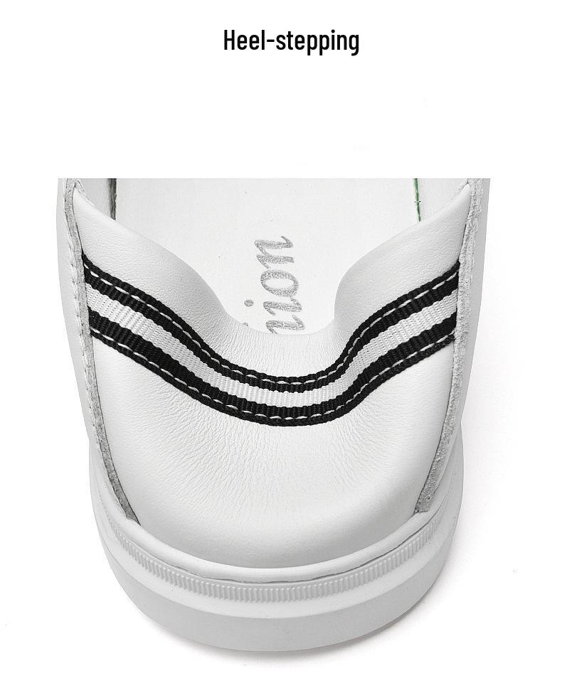 Men's Casual Slip-on Loafers - Soft Cowhide Sole, Simple Trendy Design, Shallow Mouth, White