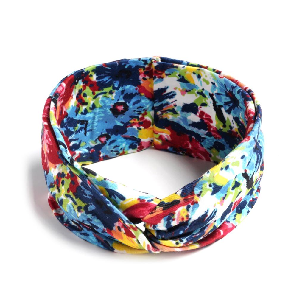 Bohemian Cross Knotted Headband Gypsy Yoga Sports Headband Wide Female Stretch Headband