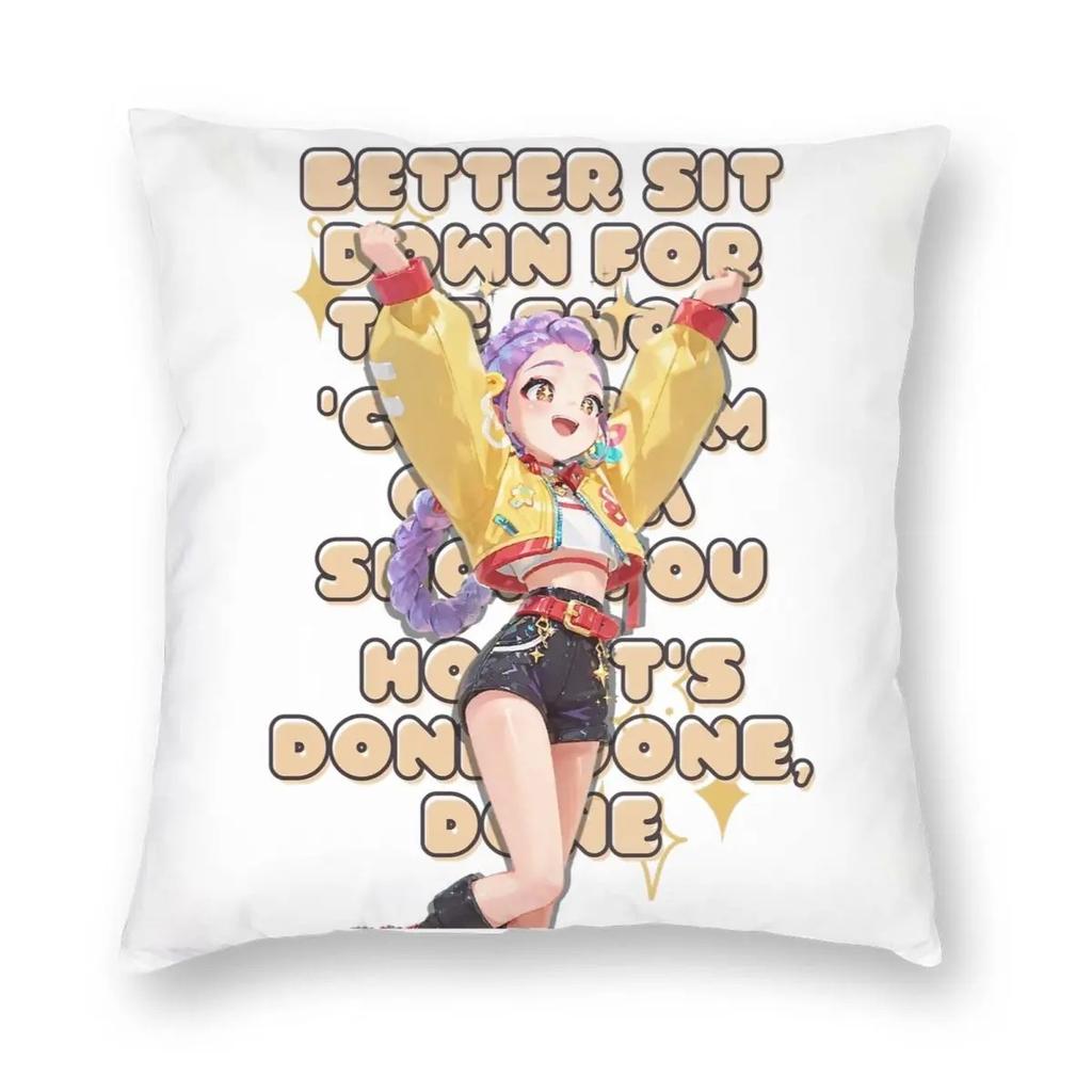 Kpop Demon Hunters Huntrix Cartoon Decorative Cushion Cover Living Room Sofa Bedroom Home Decoration Pillowcase Halloween Decora