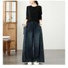 DIMANAF 2026 Herbst Winter Neu Übergröße Damen Jeans Blaue Lange Hosen Elastische Taille Locker Lässig Denim Baumwolle Dicke Hosen Vintage Dame