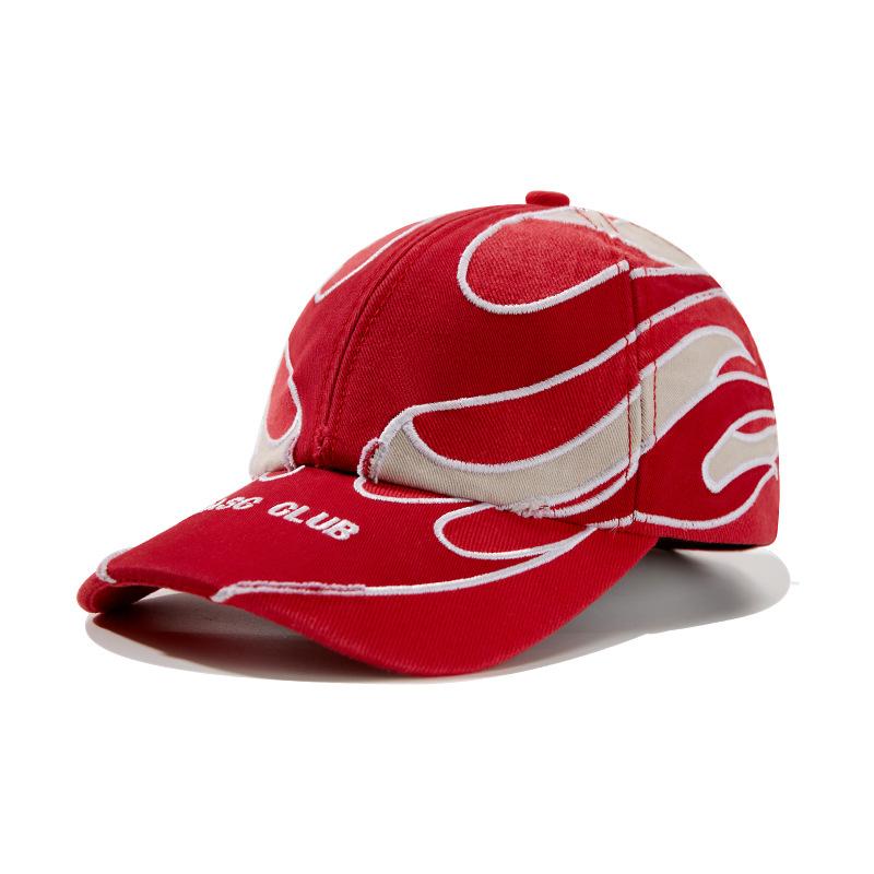 

High-end Bajia flame baseball cap, men s and women s street hipster versatile personality cap, thin temperament hat бордовый