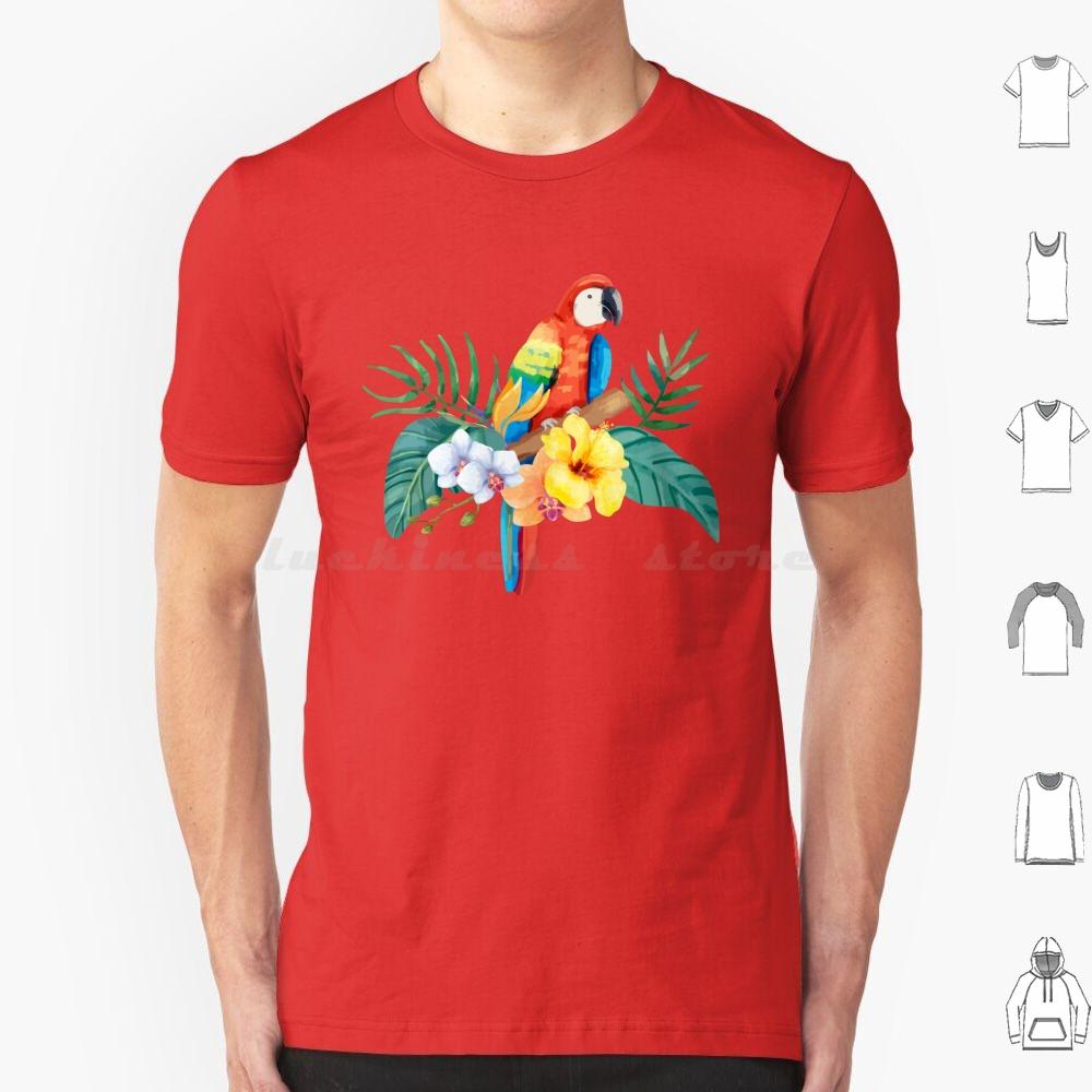 Tropical Parrot T Shirt Cotton Men Women DIY Print Parrothead Buffett Shark Tropical Volcano Parrot Margaritaville Beach