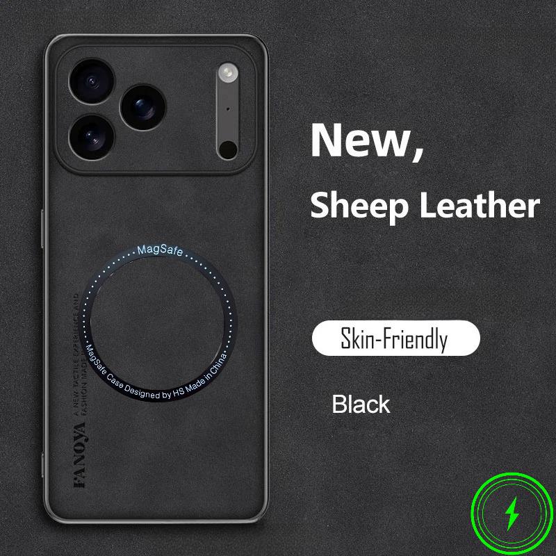 Luxury Leather Shockproof Phone Case For iPhone 17 Pro Max 17Air 16E 15 14 Plus 13 12 PU+TPU Magnetic Sheepskin Soft Back Cover