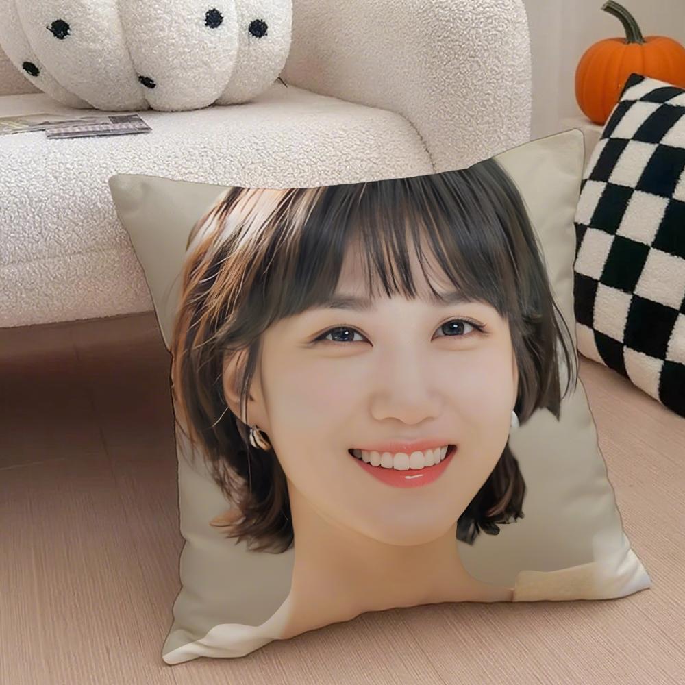 Talented Korean Beautiful Actress PPark Eunbin Cushion Cover Throw Pillow Cover Hidden Button Durable Polyester Chair Cushion