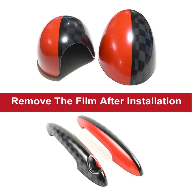 BFZ1 For MINI Cooper Rear View Side Mirror Shell Door Handle Case Cover R55 R56 R57 R58 R59 R61 Sticker Car Accessories