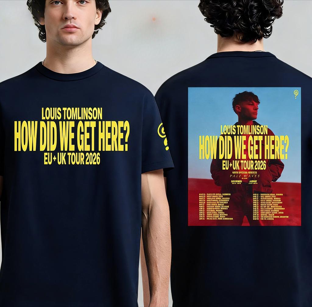 2026 Tour Dates for The Retro Concert Pattern T-Style Louis Tomlinson's _How We Got Here_ From _O and Y Tour Concerts_ -