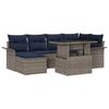 7 Piece Grey Garden Sofa Set with Cushions