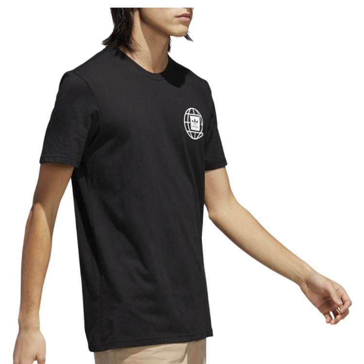 adidas Originals T Shirts Men's Black Crew Neck Moderate Straight Fit CF5838