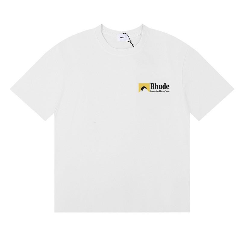 RHUDE Sunset Graphic T-Shirt Men Women Loose Fit Short Sleeve Tee Casual Streetwear