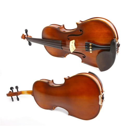 Yinfente 4/4, 3/4, 1/2, 1/4 Acoustic Violin Kit, 4-String, Maple Spruce Top, Ebony Fittings, Solid Wood, Handmade for Beginners, Kids, and Students, I