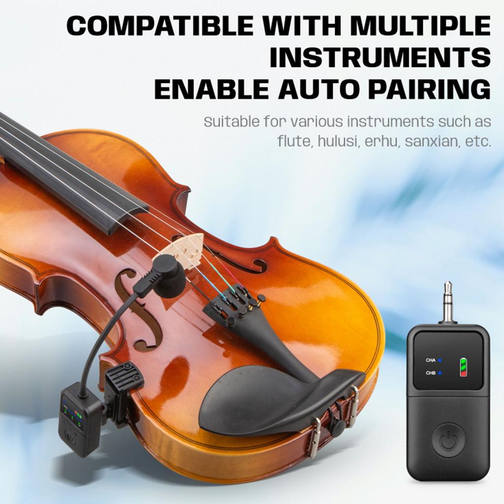 Instrument Microphone High-Fidelity Professional Sound Pickup Rechargeable Amplification Microphones for Live Stage Performances