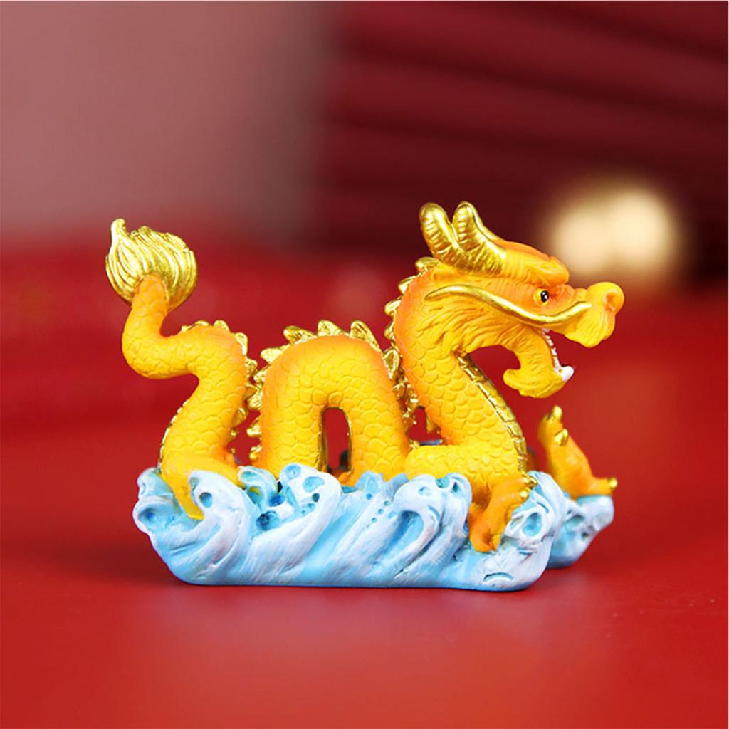 Chinese Style Dragon And Phoenix Chengxiang Resin Ornaments Baking Cake Decoration Celebration New Year Spring Festival Dress