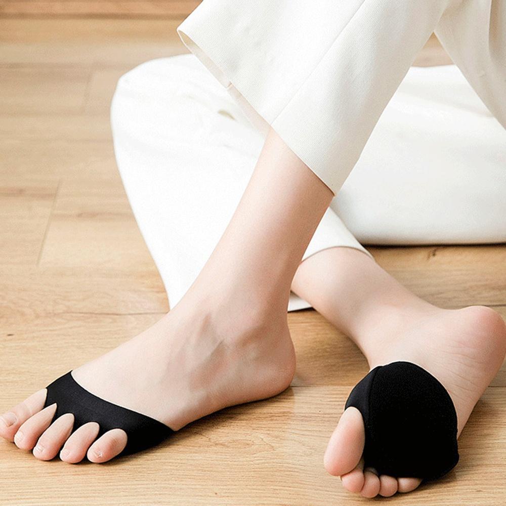 High Heels Socks Insole Forefoot Pain-proof Thick Half Palm Pad Invisible Female Five Toe Half Socks Boat