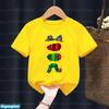 Newly Kids T-Shirt Funny The Very Hungry Caterpillar Cartoon Print Tshirts For Boys Summer Cute Boys/Girls Yellow Tshirt Top