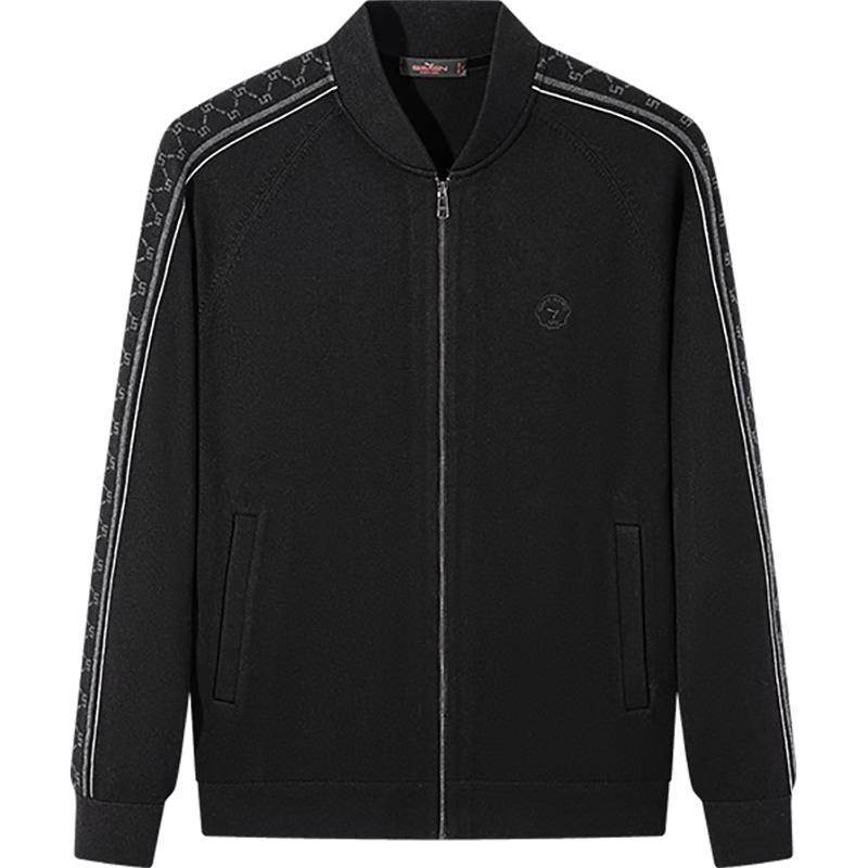 

Qipai Men s Stretchy Warm Baseball Collar Knit Cardigan 2XL