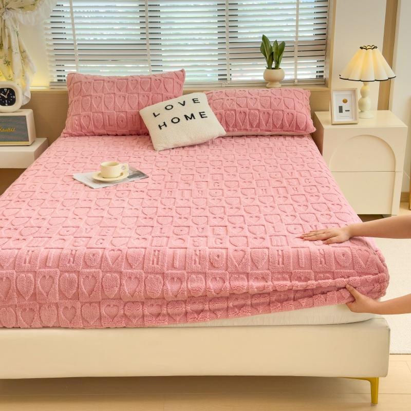 2025New Thickened Warm Bed Sheet Single Piece Autumn Winter Coral Fleece Bed Sheet Taffeta Mattress Protector