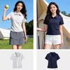 Baleno Women's Pleated Polo Half-Zip Short Sleeve T-Shirt
