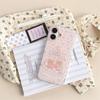 Cute Kawaii Pink Plaid Teddy Bear Phone Case For iPhone 16 15 14 13 Glitter Chandelier Print Protective Cover for Girls
