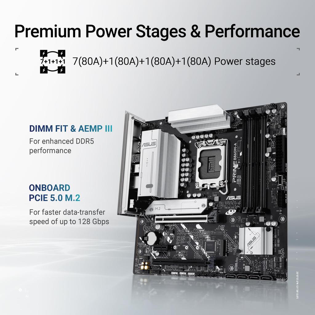 ASUS Motherboard with Intel Core Ultra Processors and mATX Chipset for Compatible with Intel B860M-A-CSM (Series 2) LGA1851, CPUs.