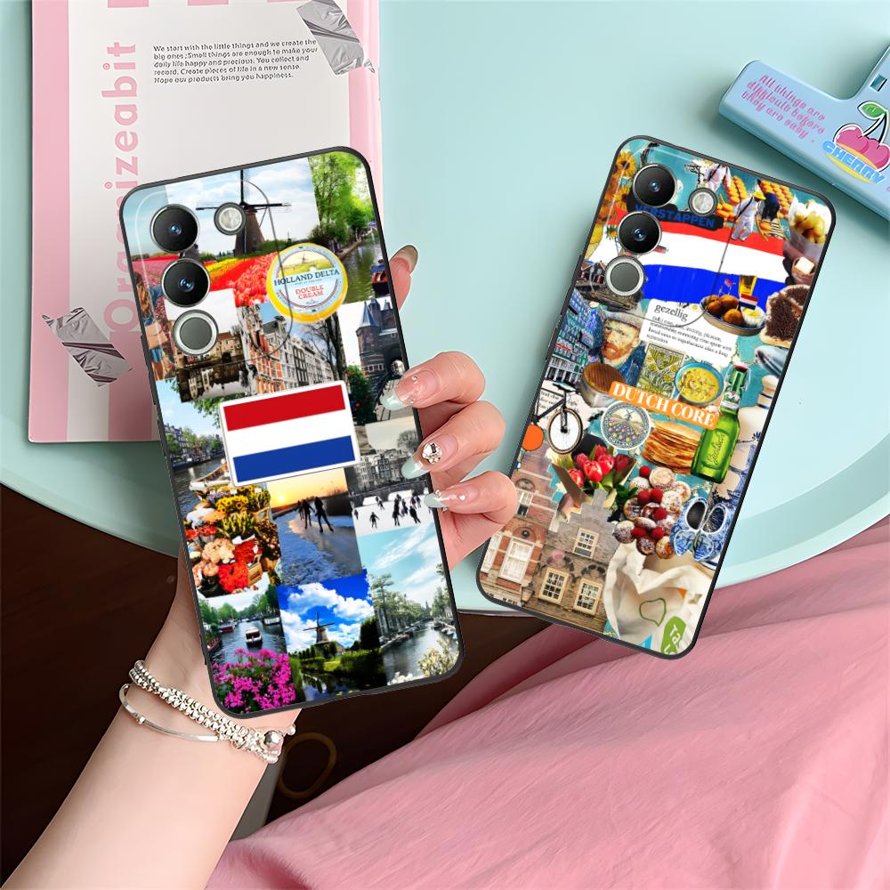 Netherland Dutch Flag TPU Mobile Phone Case for VIVO Y77 76 75 74 73 72 58 56 55 51 50 38 36 Y19 Y18 Y03 Y01 5G Colorful Cover