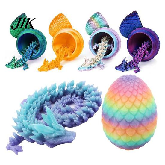 Unique Easter Present 3D Printed Mini Dragon Egg Articulated Fidget Toy Inside Kids Playset Basket Stuffers Collectible Flexible Gift for Teens