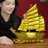 Brass 'Smooth Sailing' Dragon Head Ship Feng Shui Statue – Chinese Wealth & Prosperity Figurine for Entryway, Home Office Desk or Shelf Decor, Gift