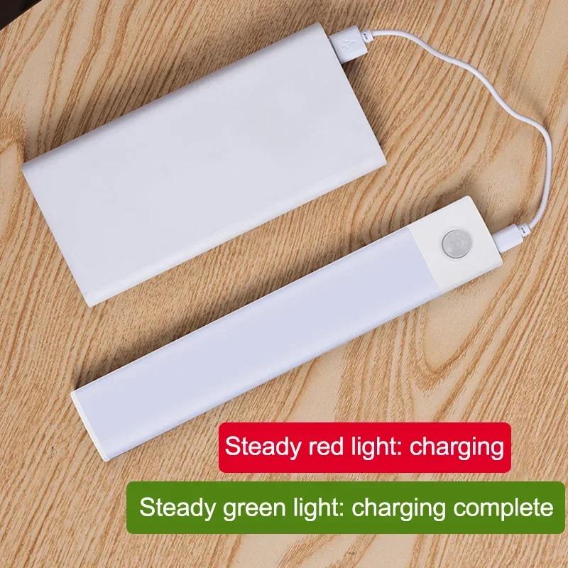 10-60cm Led Night Light Motion Sensor Under Cabinet Lights Thin Rechargeable Wireless Lamp for Kitchen Cabinet Bedroom Lighting