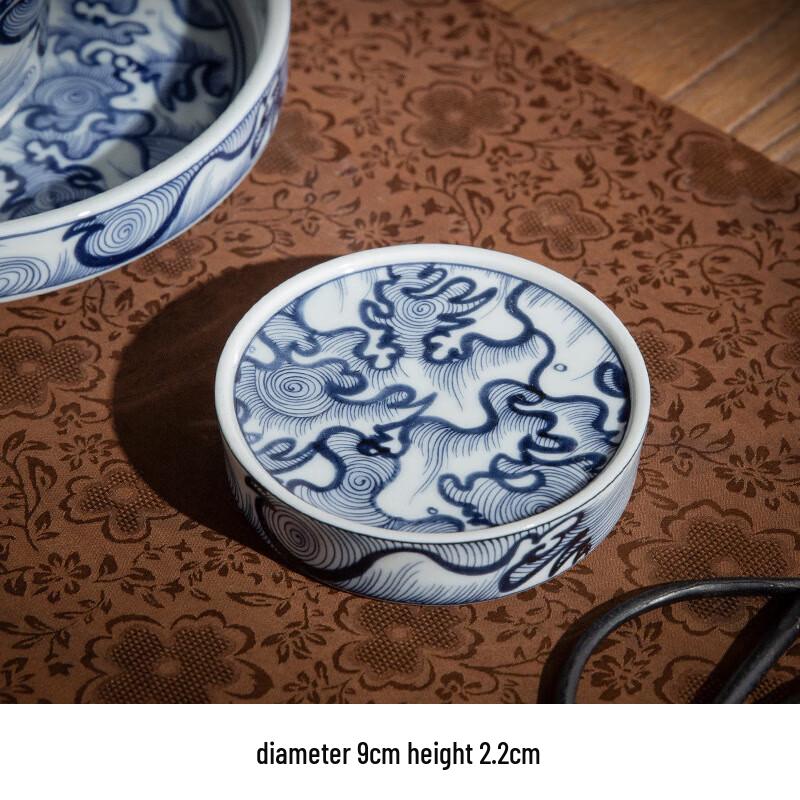 Chaxun Retro Blue & White Taotie Gaiwan Tea Set