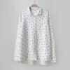 Johnature Damen Tops Shirts Sommer Umlegekragen Vintage Casual Print Umlegekragen Locker All Match Einfache Tops