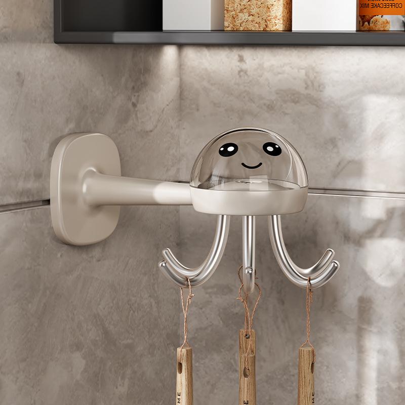 Punch-Free Multifunctional Octopus Hook for Towels and Bathroom Storage