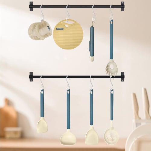 Set of 8 Kyododoya S-Hooks, No-Fall S-Hooks, White, Rust-Resistant, 12kg Weight Capacity, for Bathroom, Kitchen, and Small Item Hanging