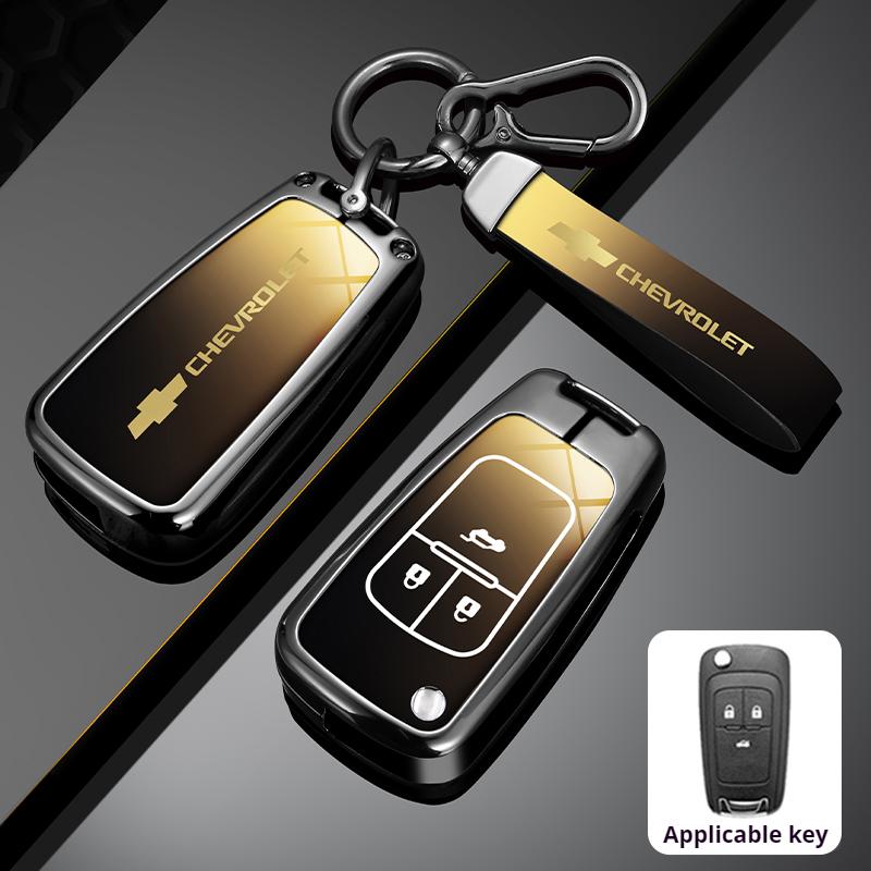 Zinc Alloy Car Flip Key Case Cover Shell Bag For Chevrolet Cruze Aveo Trax Sail Malibu Captiva Prism Spark Protector Accessories