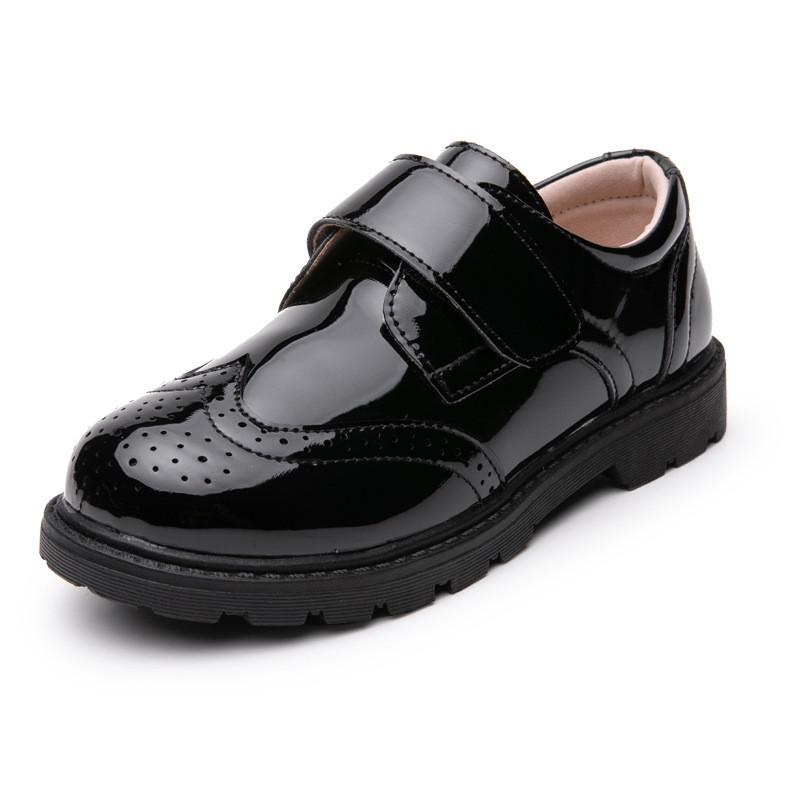 Barnesko til gutter Ekte skinnsko til barn Bryllup Skole Show Kjole Ballerinaer Lette Klassiske Svarte Barn Loafers Mokasiner