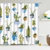 Tropical Cactus Shower Curtain Polyester Fabric Bath Curtain For The Bathroom Decorations Multi-Size Printed Shower Curtains