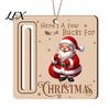 Personalized Cash Gift Tags Rustic Santa Reindeer Money Holder Ornament, Wooden Card Reusable Holiday Clip with Slot, Christmas Tree Hanging