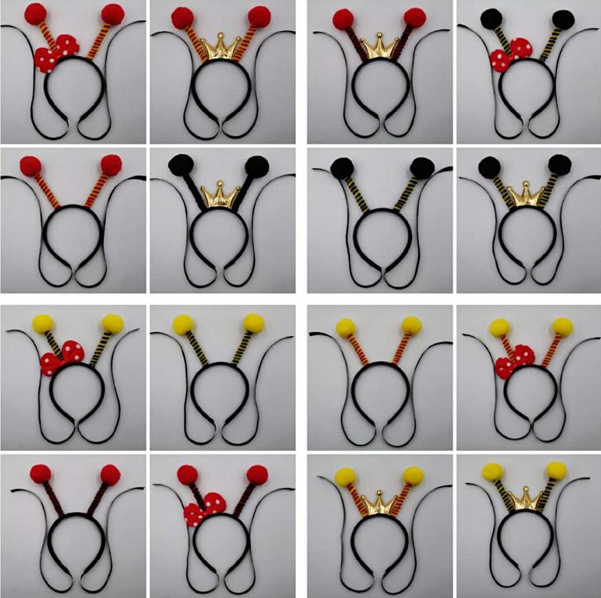 Bee Headband with Fluffy Ball Antennae for Kids & Adults