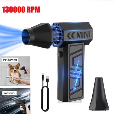 New Style Mini Fan Electric Air Duster Adjustable Wind Speed Portable Fan Violent Blower Rechargeable Car Cleaning